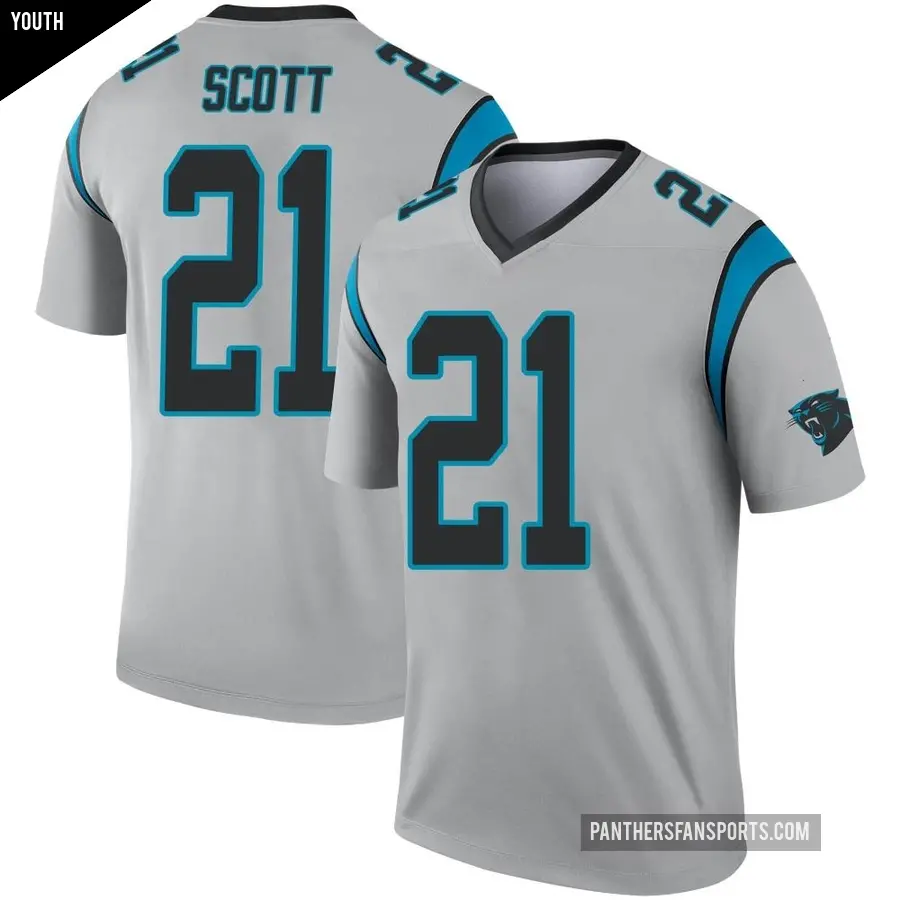 Youth Carolina Panthers ＃21 Nick Scott Legend Inverted Silver Jersey