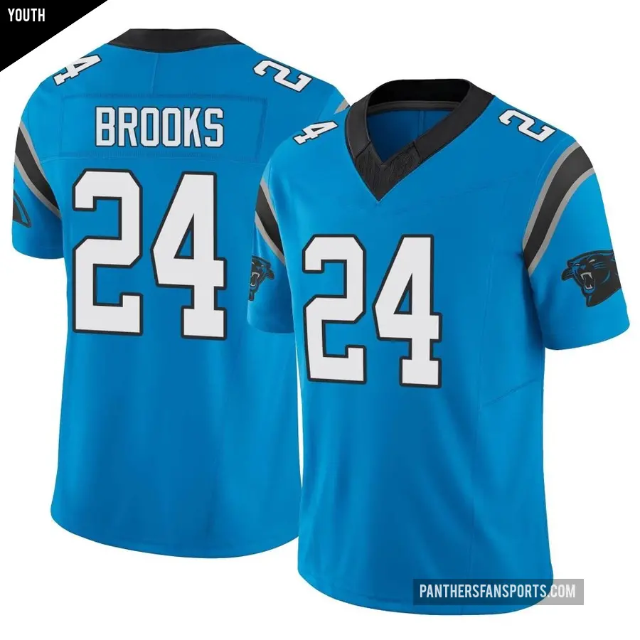 Youth Carolina Panthers ＃24 Jonathon Brooks Blue Limited Vapor F.U.S.E. Jersey