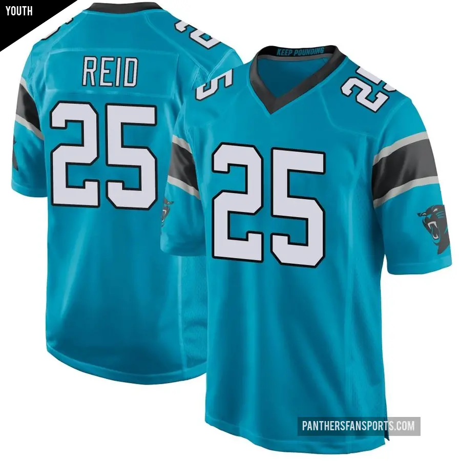 Youth Carolina Panthers ＃25 Eric Reid Blue Game Alternate Jersey