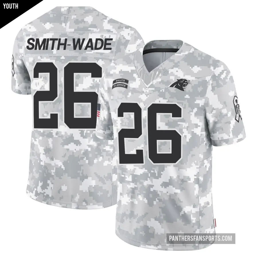Youth Carolina Panthers ＃26 Chau Smith-Wade Arctic Camo Limited 2024 Salute to Service Jersey