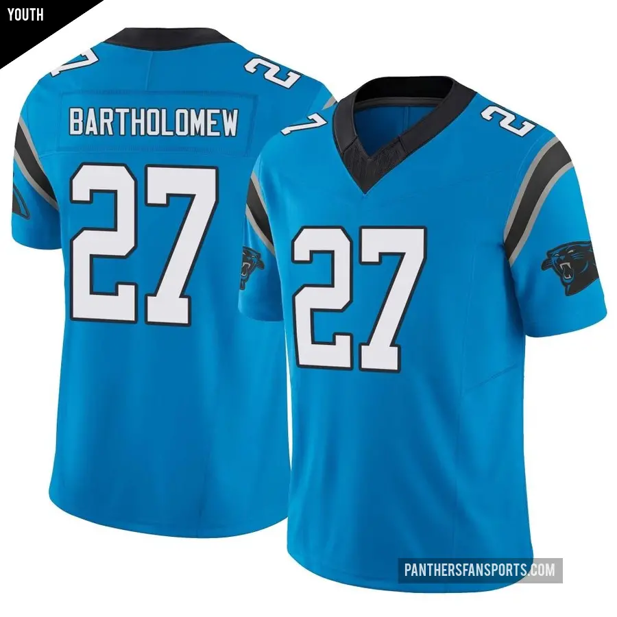 Youth Carolina Panthers ＃27 Shemar Bartholomew Blue Limited Vapor F.U.S.E. Jersey