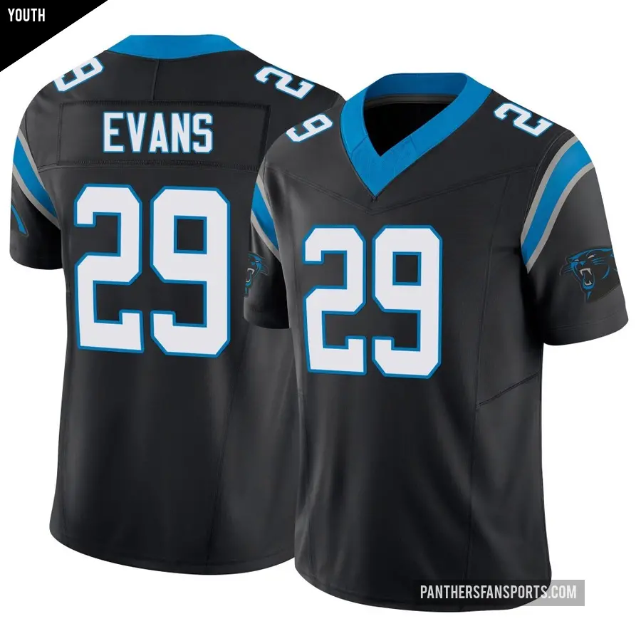 Youth Carolina Panthers ＃29 Akayleb Evans Black Limited Vapor F.U.S.E. Jersey