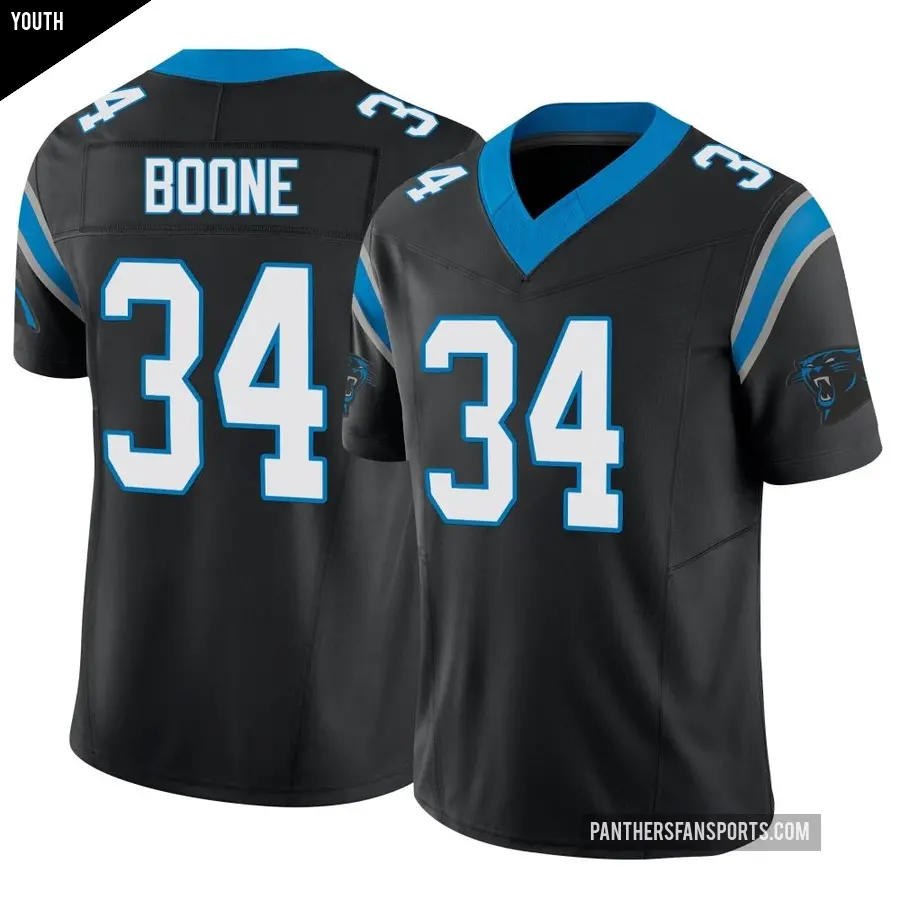 Youth Carolina Panthers ＃34 Mike Boone Black Limited Vapor F.U.S.E. Jersey