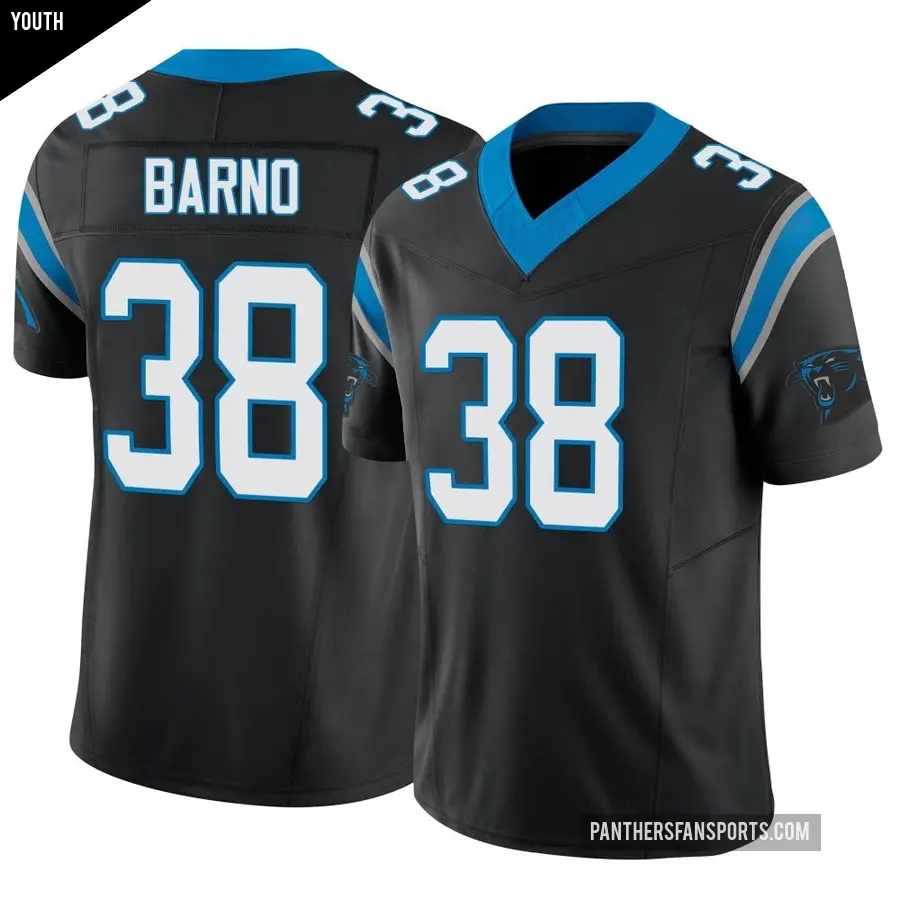 Youth Carolina Panthers ＃38 Amare Barno Black Limited Vapor F.U.S.E. Jersey