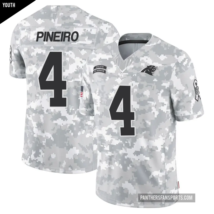 Youth Carolina Panthers ＃4 Eddy Pineiro Arctic Camo Limited 2024 Salute to Service Jersey