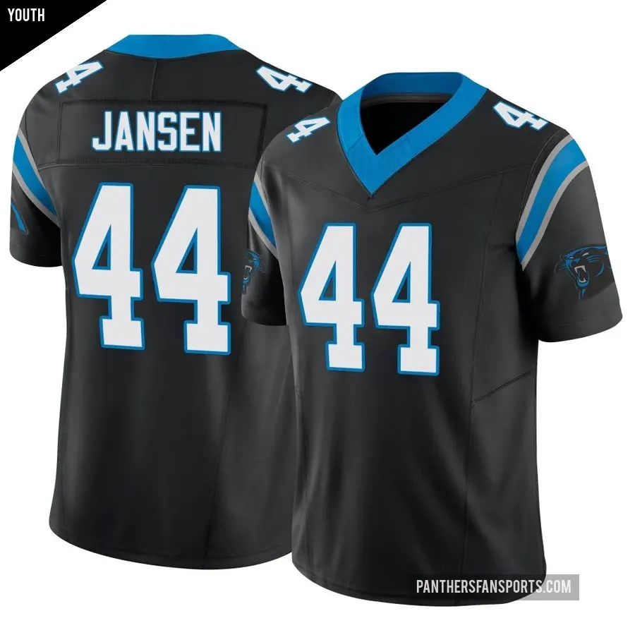 Youth Carolina Panthers ＃44 JJ Jansen Black Limited Vapor F.U.S.E. Jersey