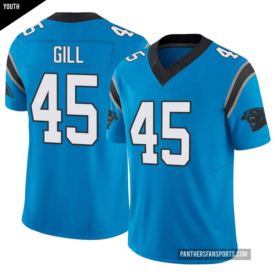 Youth Carolina Panthers ＃45 Cam Gill Blue Limited Vapor F.U.S.E. Jersey