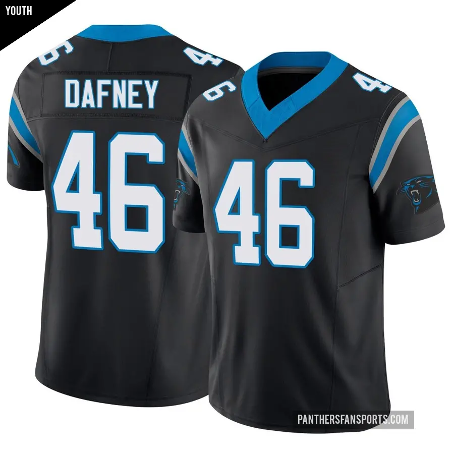 Youth Carolina Panthers ＃46 Dominique Dafney Black Limited Vapor F.U.S.E. Jersey