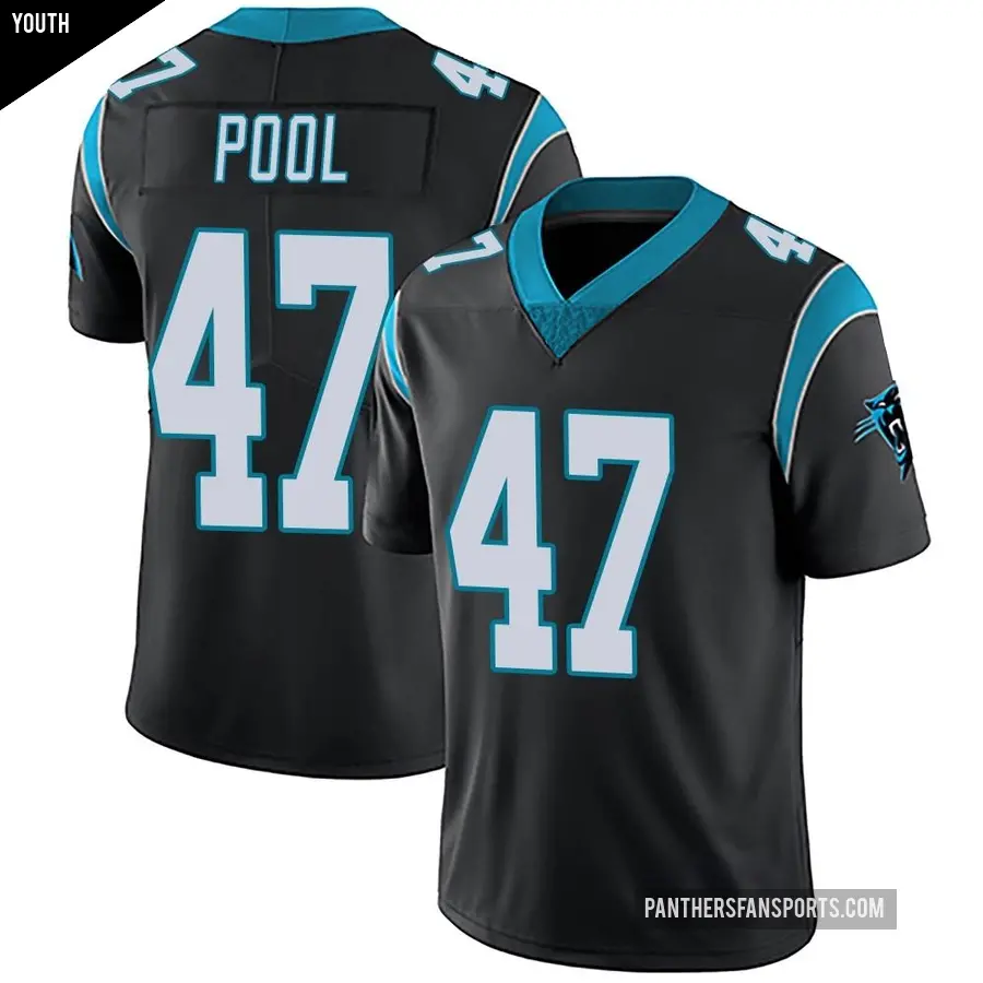 Youth Carolina Panthers 47 Bumper Pool Black Limited Team Color Vapor Untouchable Jersey Panthers Store