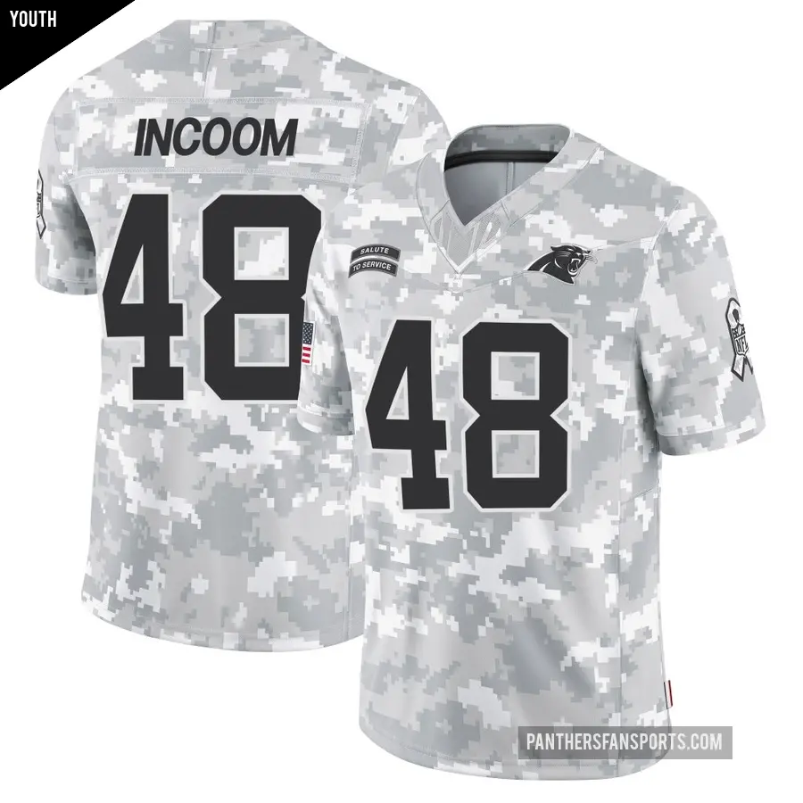 Youth Carolina Panthers ＃48 Thomas Incoom Arctic Camo Limited 2024 Salute to Service Jersey
