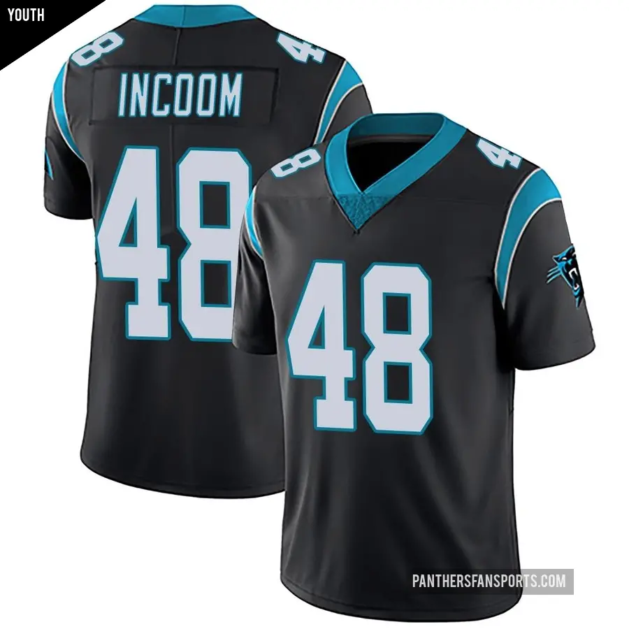 Youth Carolina Panthers ＃48 Thomas Incoom Black Limited Team Color Vapor Untouchable Jersey