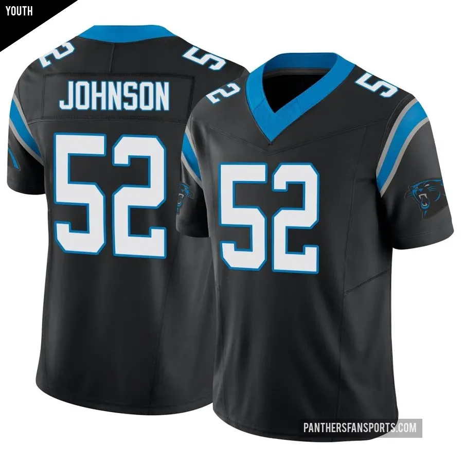 Youth Carolina Panthers ＃52 DJ Johnson Black Limited Vapor F.U.S.E. Jersey