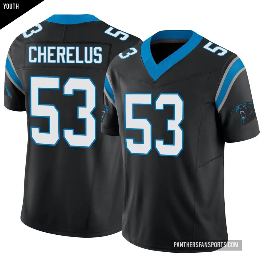 Youth Carolina Panthers ＃53 Claudin Cherelus Black Limited Vapor F.U.S.E. Jersey