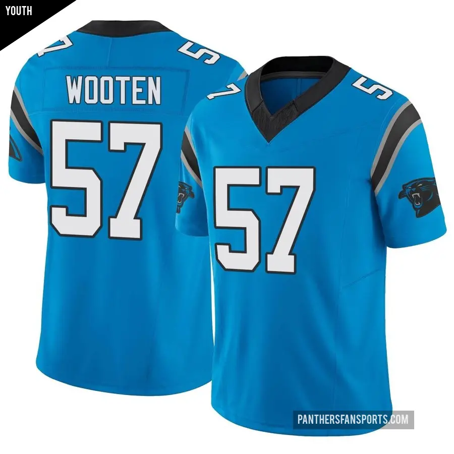 Youth Carolina Panthers ＃57 Chandler Wooten Blue Limited Vapor F.U.S.E. Jersey
