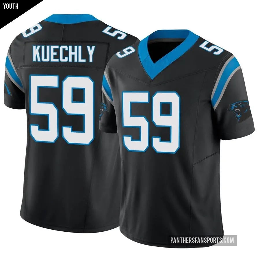 Youth Carolina Panthers ＃59 Luke Kuechly Black Limited Vapor F.U.S.E. Jersey