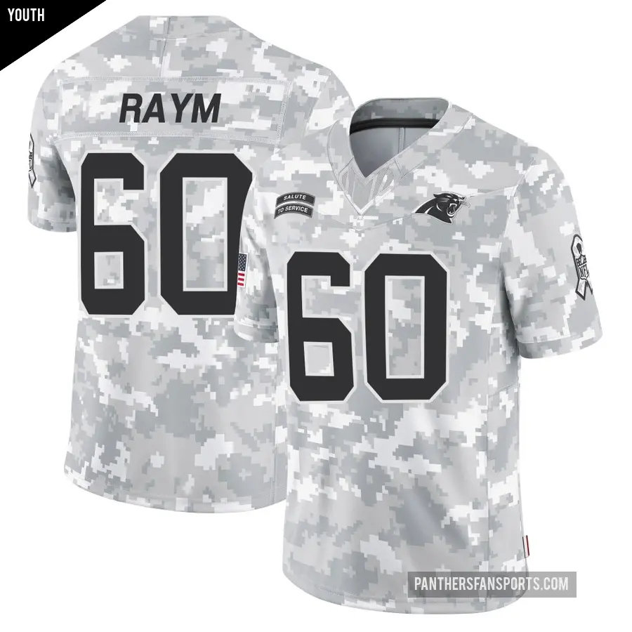 Youth Carolina Panthers ＃60 Andrew Raym Arctic Camo Limited 2024 Salute to Service Jersey