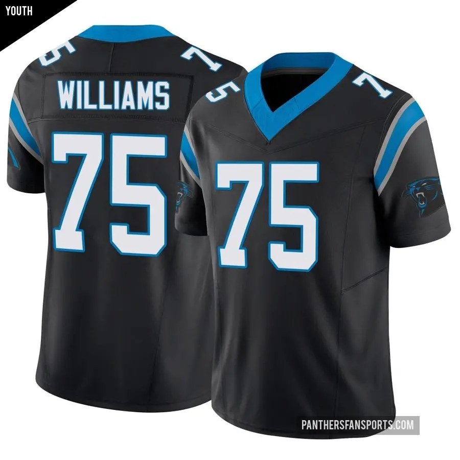 Youth Carolina Panthers ＃75 DeShawn Williams Black Limited Vapor F.U.S.E. Jersey