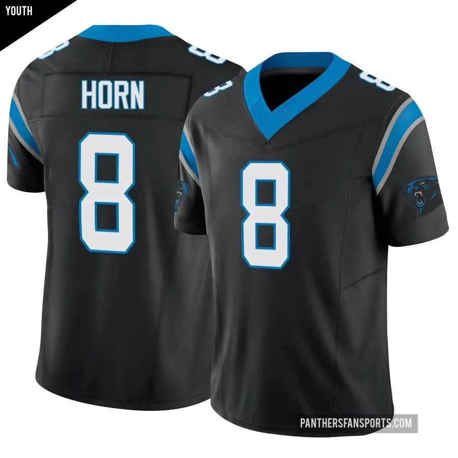 Youth Carolina Panthers ＃8 Jaycee Horn Black Limited Vapor F.U.S.E. Jersey