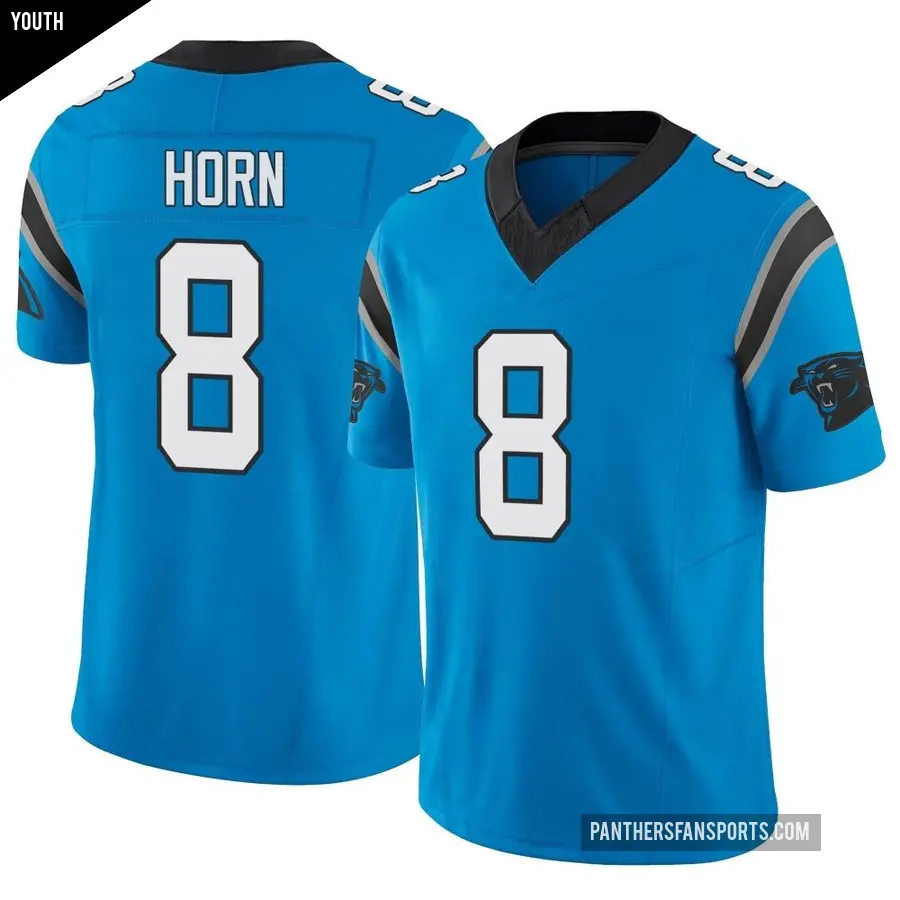 Youth Carolina Panthers ＃8 Jaycee Horn Blue Limited Vapor F.U.S.E. Jersey