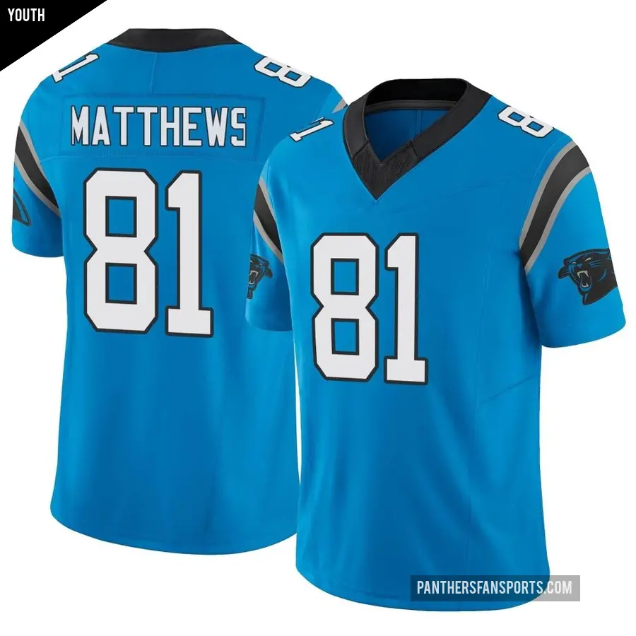 Youth Carolina Panthers ＃81 Jordan Matthews Blue Limited Vapor F.U.S.E. Jersey