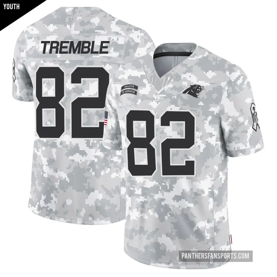 Youth Carolina Panthers ＃82 Tommy Tremble Arctic Camo Limited 2024 Salute to Service Jersey