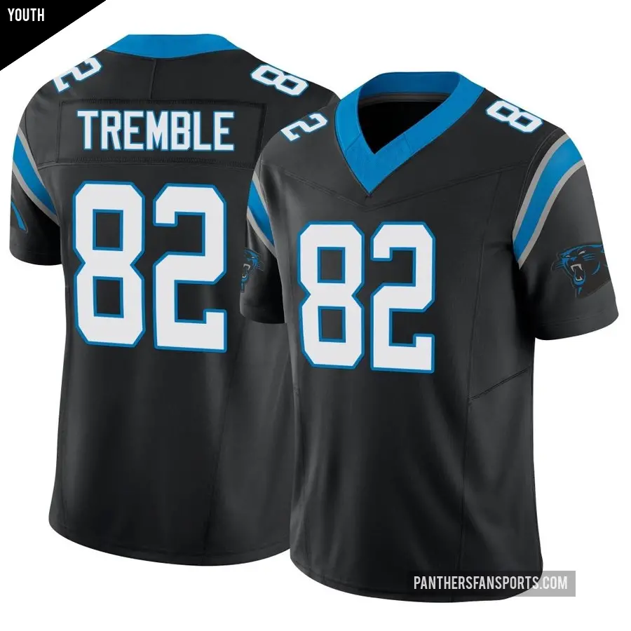 Youth Carolina Panthers ＃82 Tommy Tremble Black Limited Vapor F.U.S.E. Jersey