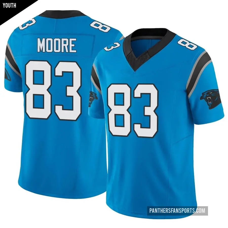 Youth Carolina Panthers ＃83 David Moore Blue Limited Vapor F.U.S.E. Jersey
