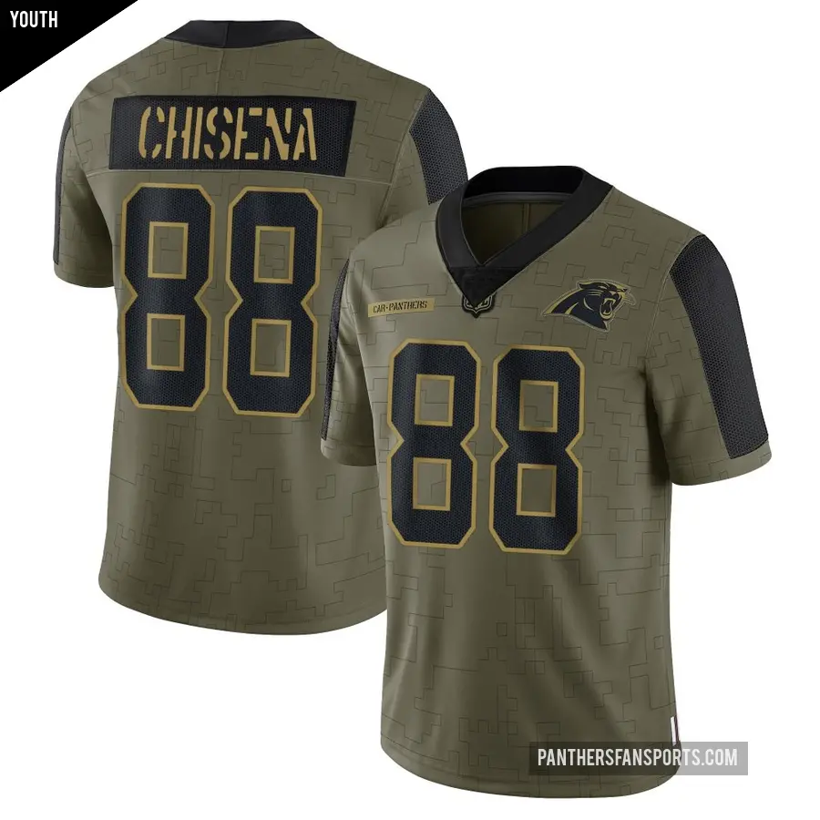 Youth Carolina Panthers ＃88 Dan Chisena Olive Limited 2021 Salute To Service Jersey