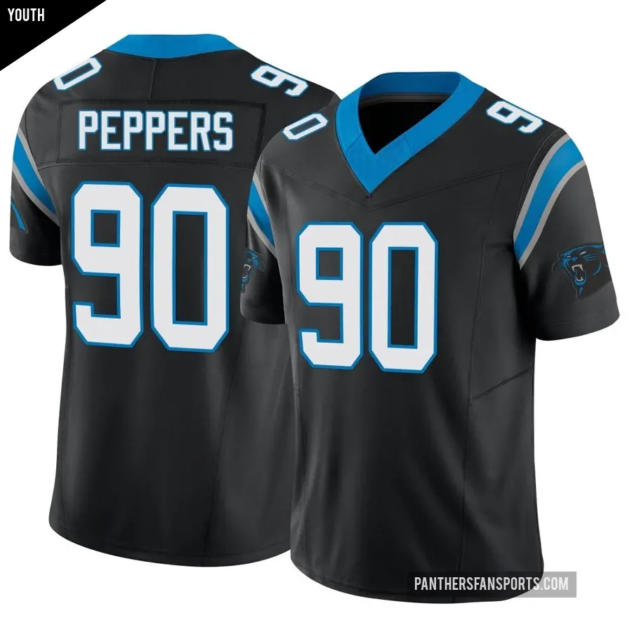 Youth Carolina Panthers ＃90 Julius Peppers Black Limited Vapor F.U.S.E. Jersey