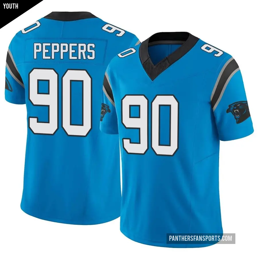 Youth Carolina Panthers ＃90 Julius Peppers Blue Limited Vapor F.U.S.E. Jersey