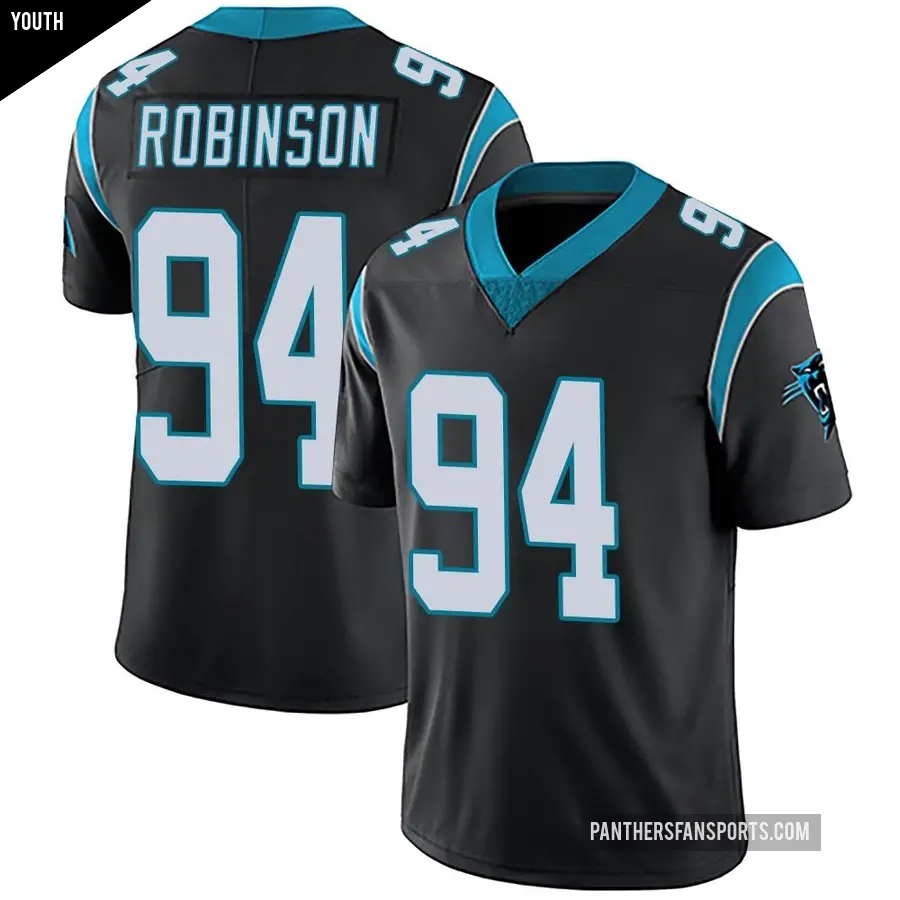 Youth Carolina Panthers ＃94 A'Shawn Robinson Black Limited Team Color Vapor Untouchable Jersey