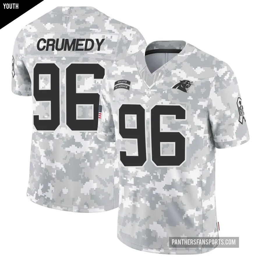 Youth Carolina Panthers ＃96 Jaden Crumedy Arctic Camo Limited 2024 Salute to Service Jersey