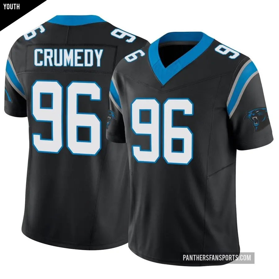 Youth Carolina Panthers ＃96 Jaden Crumedy Black Limited Vapor F.U.S.E. Jersey