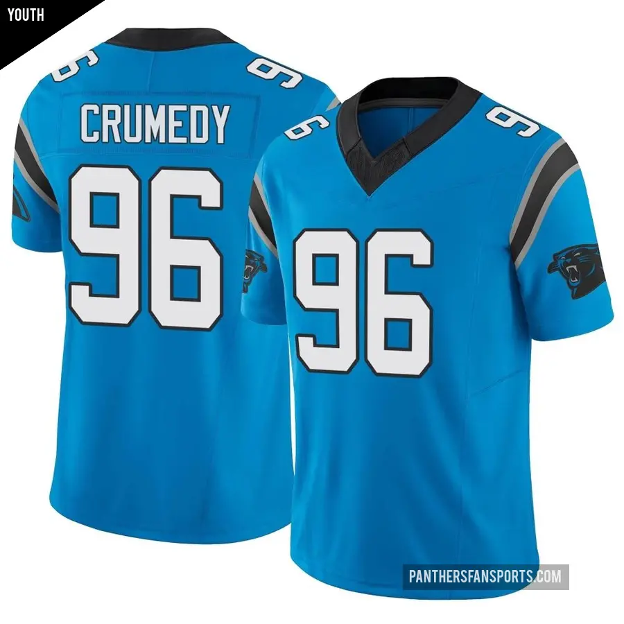 Youth Carolina Panthers ＃96 Jaden Crumedy Blue Limited Vapor F.U.S.E. Jersey