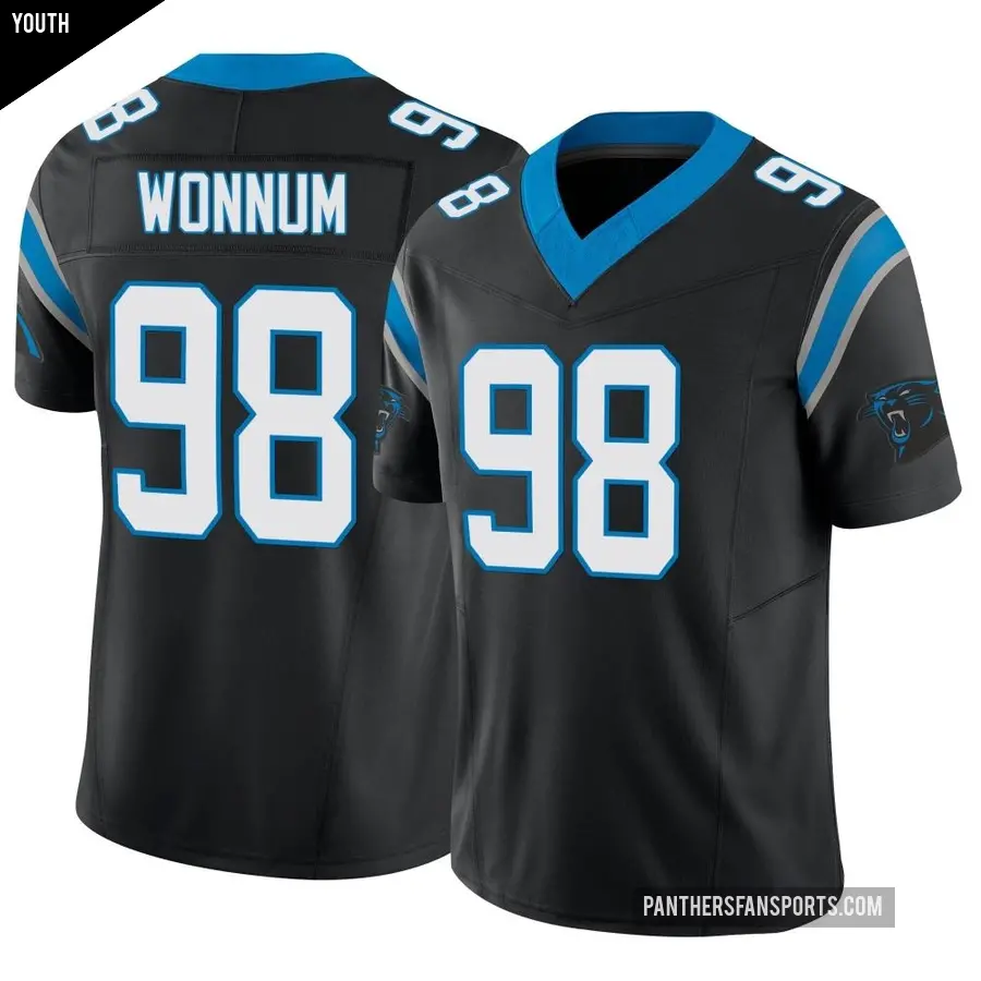 Youth Carolina Panthers ＃98 D.J. Wonnum Black Limited Vapor F.U.S.E. Jersey