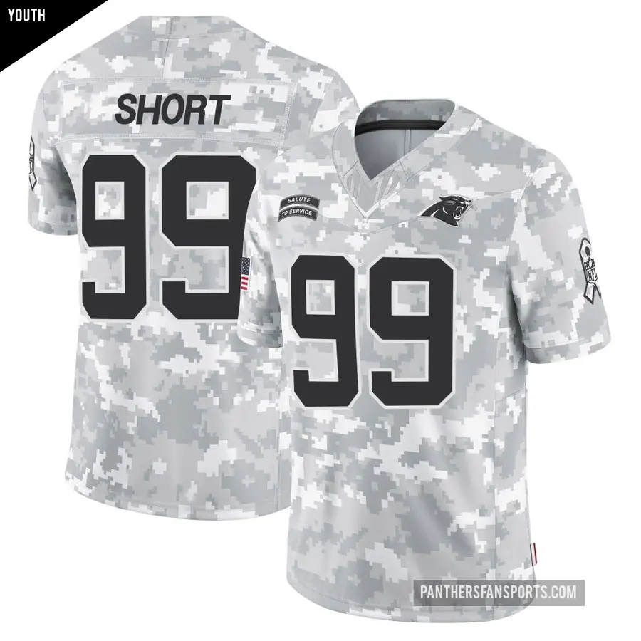 Youth Carolina Panthers ＃99 Kawann Short Arctic Camo Limited 2024 Salute to Service Jersey